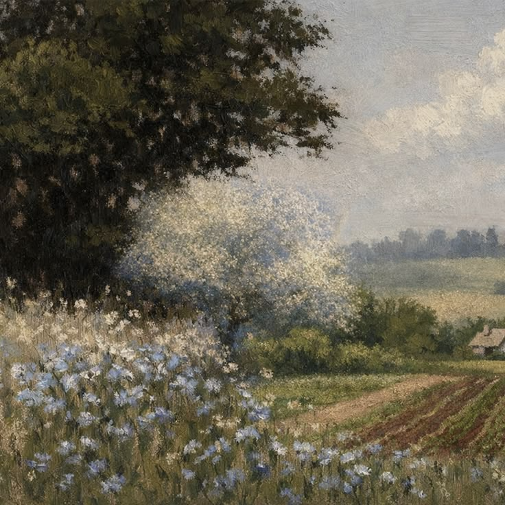 Painting of a Lake Como meadow