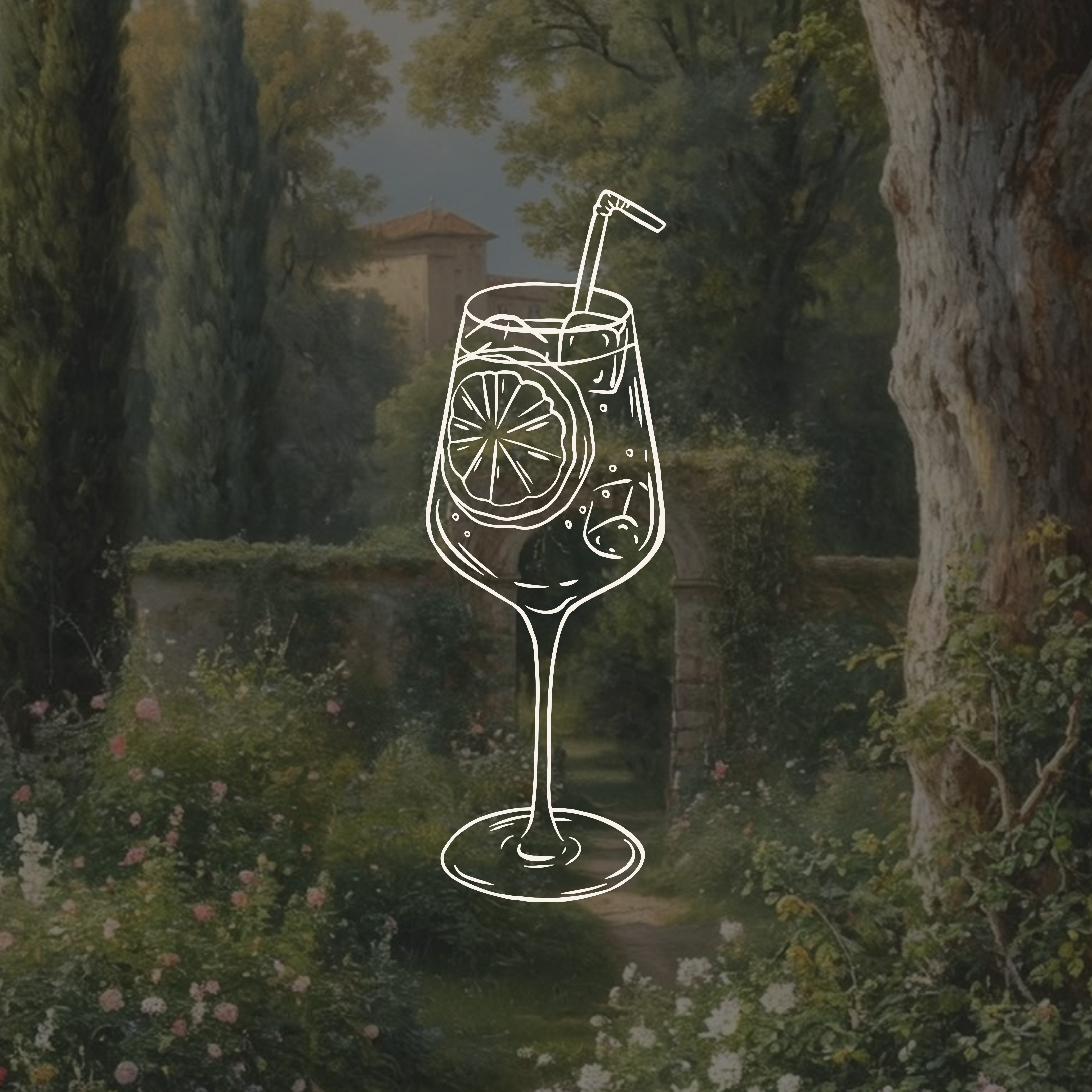Spritz cocktail by the lake